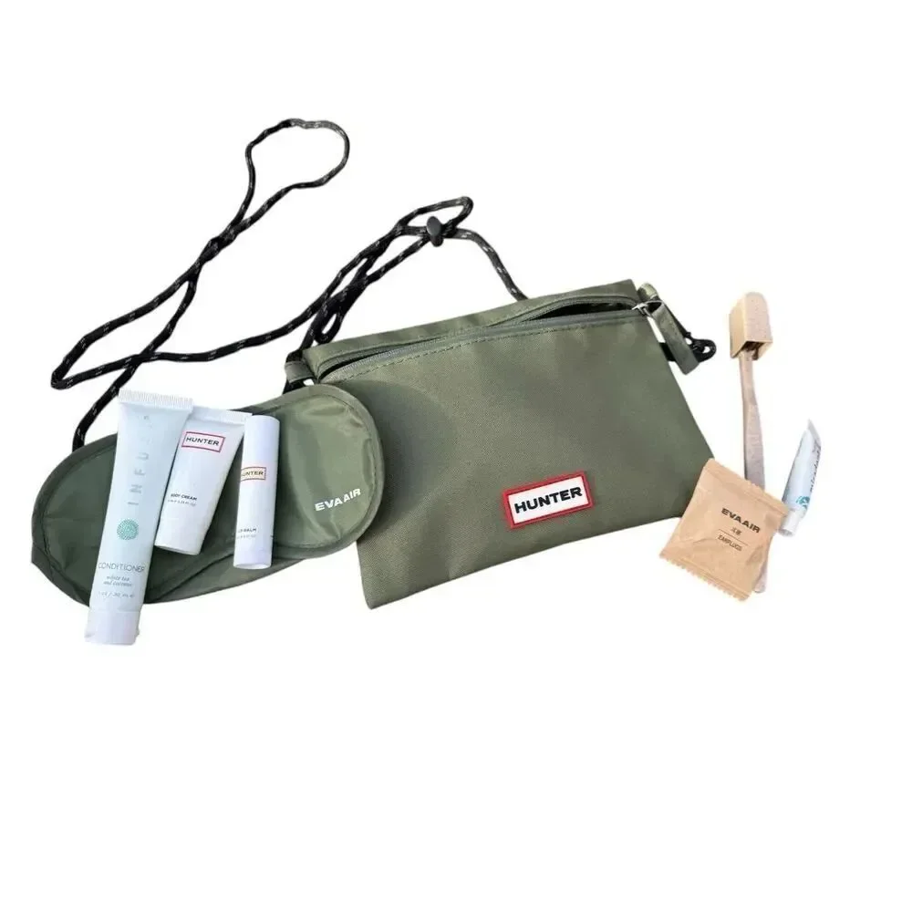Hunter Travel Toiletry Bag Set Green Eva Air Overnight Kit